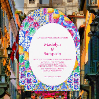 Botanische gele citroen tuin bruiloft uitnodiging