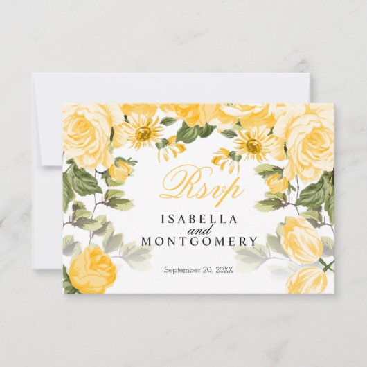 Botanische Gele Floral met gulden - RSVP (Voorkant)