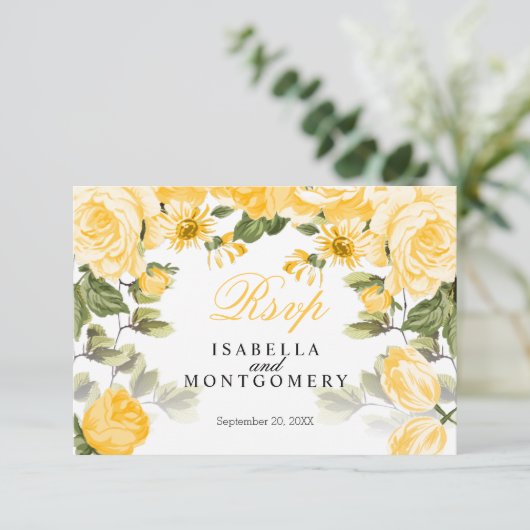 Botanische Gele Floral met gulden - RSVP (Staand voorkant)