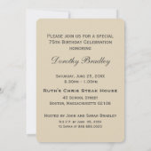 Botanische Gele Roos 75e Verjaardag Uitnodiging (Achterkant)