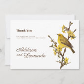 Botanische gele vogel appel bloem zomer Dank u Kaart (Voorkant)