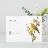 Botanische gele vogel appelbloem zomer RSVP Kaart (Staand voorkant)