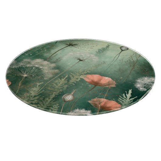 Botanische gelukzaligheid: AI-gegenereerde bloem Snijplank (Hoek)