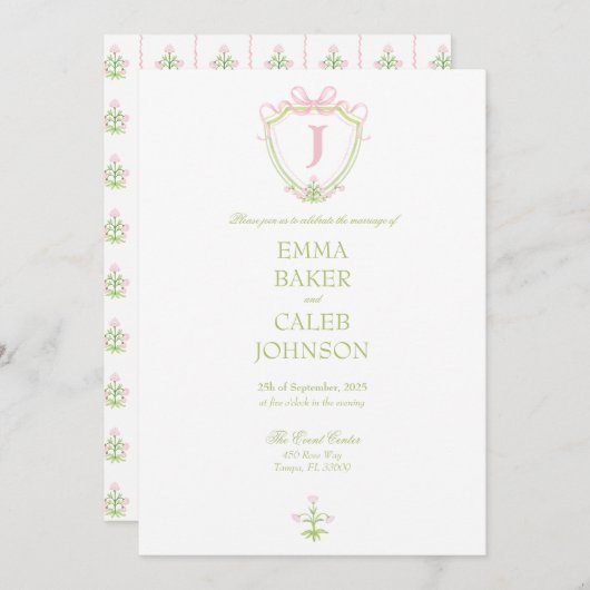 Botanische gelukzaligheid bruiloft uitnodiging (Voorkant / Achterkant)