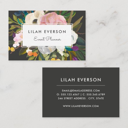 Botanische gelukzaligheid | Elegant geschilderde b Visitekaartje (Voorkant / Achterkant)