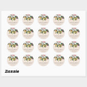 Botanische gelukzaligheid Elegant Modern Floral |  Ronde Sticker (Vel)