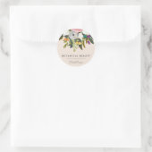 Botanische gelukzaligheid Elegant Modern Floral |  Ronde Sticker (Tas)