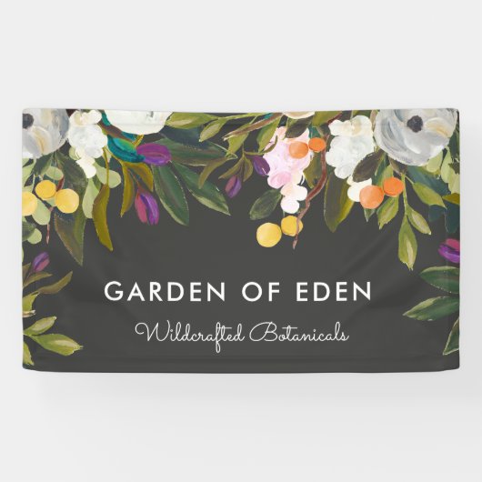 Botanische gelukzaligheid Elegante Bloemen Banner (Horizontaal)