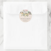 Botanische gelukzaligheid Elegante Bloemen | Crème Ronde Sticker (Tas)