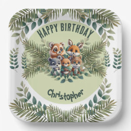 Botanische gelukzaligheid: elegante bloemenverjaar papieren bordje