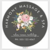 Botanische gelukzaligheid Elegante bloemige geboge Sticker (Vel)