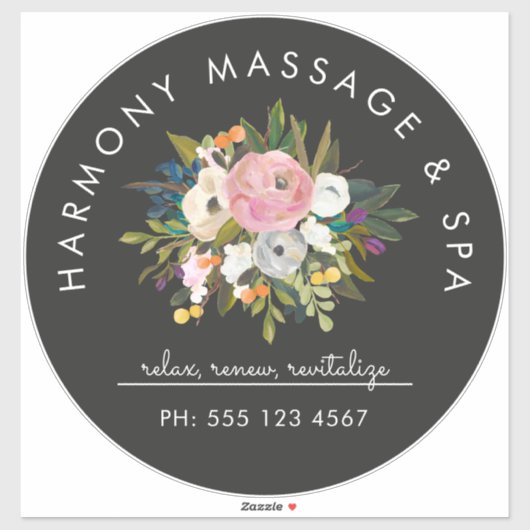 Botanische gelukzaligheid Elegante bloemige geboge Sticker (Vel)