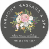 Botanische gelukzaligheid Elegante bloemige geboge Sticker (Voorkant)