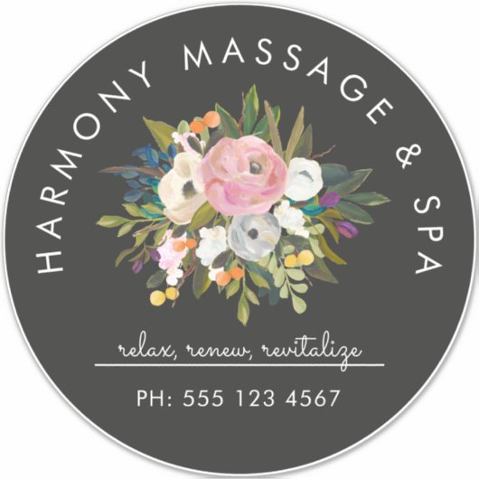 Botanische gelukzaligheid Elegante bloemige geboge Sticker (Voorkant)