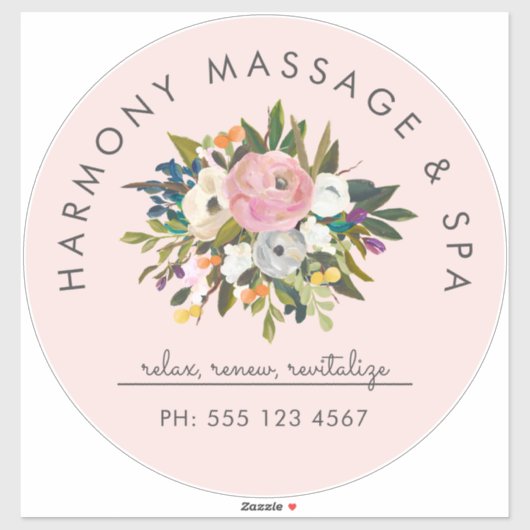 Botanische gelukzaligheid Elegante bloemige geboge Sticker (Vel)