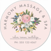 Botanische gelukzaligheid Elegante bloemige geboge Sticker (Voorkant)