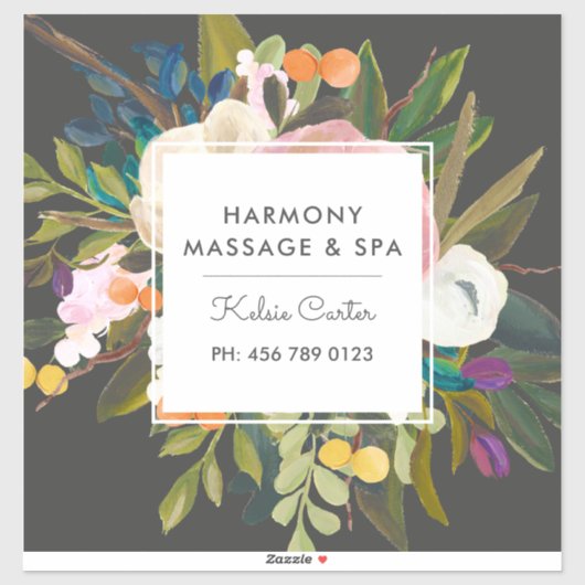 Botanische gelukzaligheid Modern Elegant Floral |  Sticker (Vel)