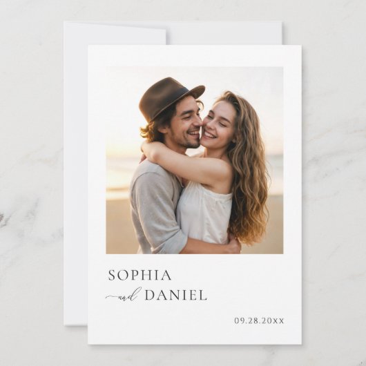 Botanische gelukzaligheid moderne eenvoud bruiloft kaart (Achterkant)