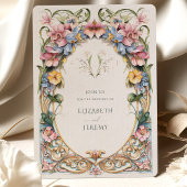 Botanische gelukzaligheid Wildbloemen Art Nouveau Kaart