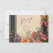 Botanische gelukzaligheid Wildbloemen Art Nouveau  RSVP Kaartje (Voorkant)