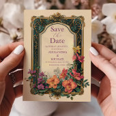 Botanische gelukzaligheid Wildbloemen Art Nouveau Save The Date