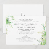 Botanische Genade Horizontale 2 Venues Bruiloft Kaart (Voorkant / Achterkant)