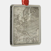 Botanische geografische statistische kaart van Eur Metalen Ornament (Rechts)