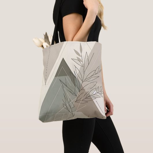 botanische geometrisch-minimalistische Canvas tas (Dichtbij)