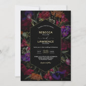 Botanische geometrische bloemen lijst bruiloft kaart (Voorkant)