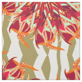 Botanische geometrische bourgogne stof (Swatch)