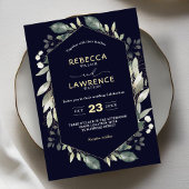 Botanische geometrische groene lijst bruiloft Uitn Kaart