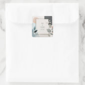 Botanische geometrische groene terracotta bruiloft vierkante sticker (Tas)