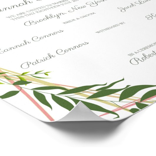 Botanische geometrische methode met lederen bruilo poster (Hoek)