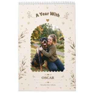 Botanische Gepersonaliseerde Hond Foto Eenvoudig A Kalender