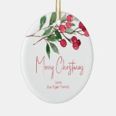 Botanische gepersonaliseerde kerstversiering keramisch ornament (Rechts)