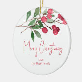 Botanische gepersonaliseerde kerstversiering keramisch ornament (Links)