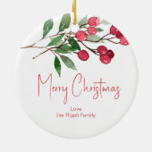 Botanische gepersonaliseerde kerstversiering keramisch ornament (Achterkant)