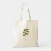 Botanische geperste bladmonodruk olijfgroen tote bag (Achterkant)