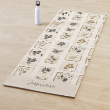 Botanische Geperste Bloemen Beige Vintage Naam