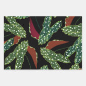 Botanische gevlekte Begonia bladeren inpakpapier S (Voorkant 3)