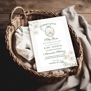 Botanische Gingham Dwaas Ganzen Baby Shower Kaart