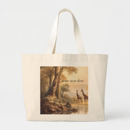  botanische giraffen, aanpasbaar grote tote bag