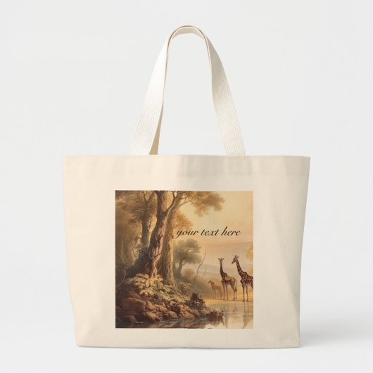 botanische giraffen, aanpasbaar grote tote bag (Voorkant)