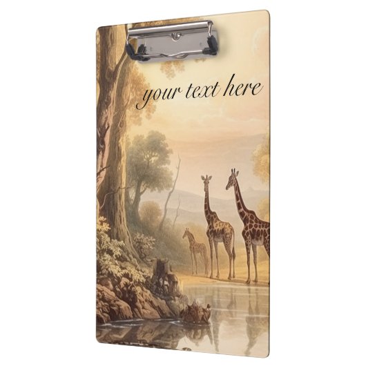  botanische giraffen, aanpasbaar klembord (Links)