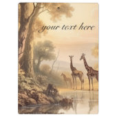  botanische giraffen, aanpasbaar klembord (Achterkant)