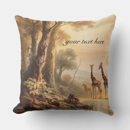  botanische giraffen, aanpasbaar kussen