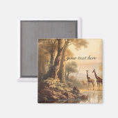 botanische giraffen, aanpasbaar magneet (Voorkant / Achterkant)