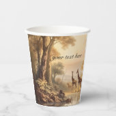 botanische giraffen, aanpasbaar papieren bekers (Voorkant)