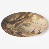  botanische giraffen, aanpasbaar papieren bordje (Gekanteld)