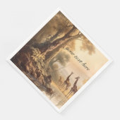  botanische giraffen, aanpasbaar servet (Hoek)